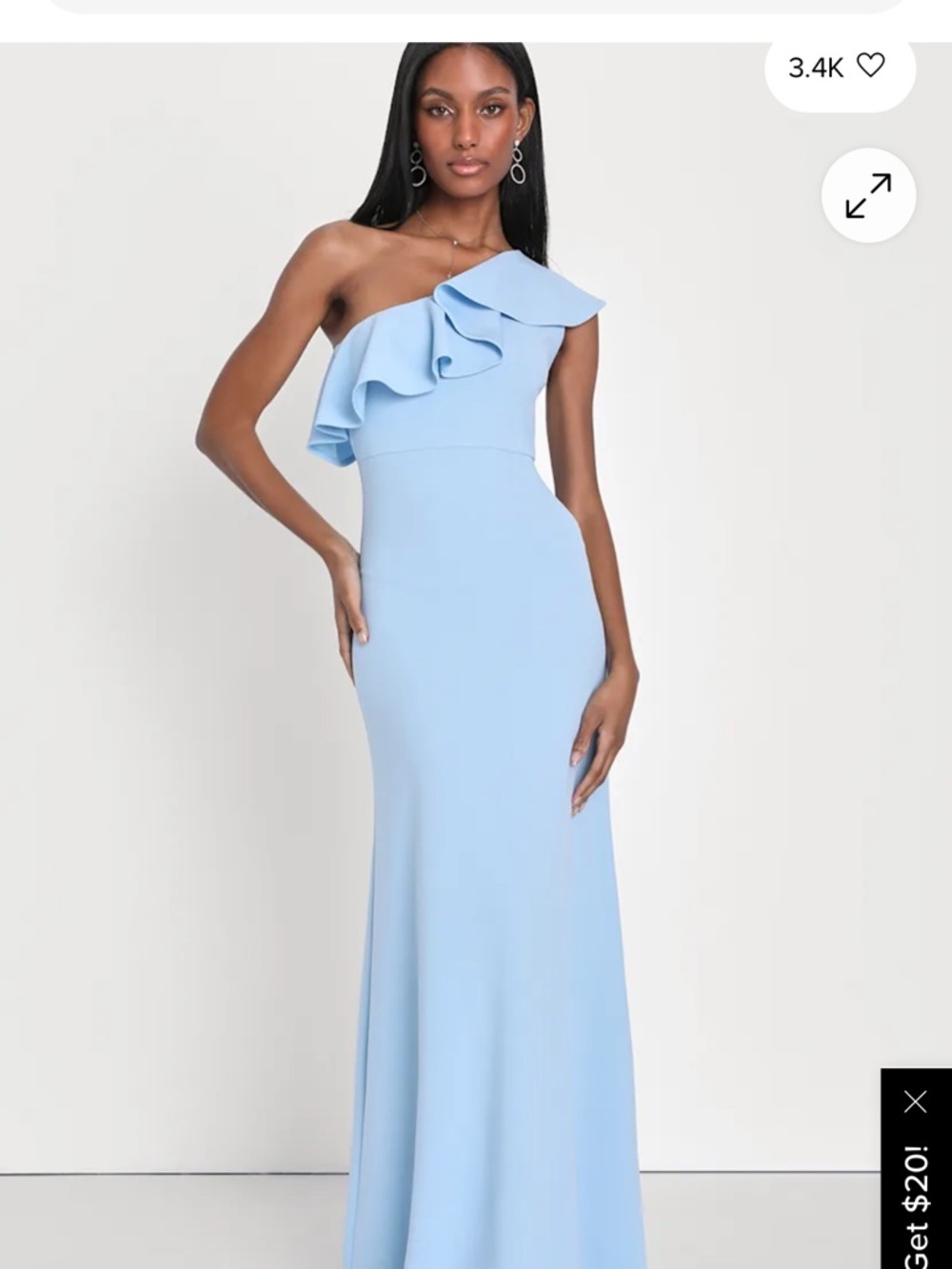 Lulu's Last Forever One-Shoulder Ruffle Maxi Dress